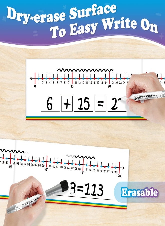 Aizweb 0-120 Dry Erase Number Line Board,Addition & Subtraction Game,Desk Whiteboard Number Chart Math Manipulative Game for Kid Age 4-8,Educational Learning Game for Kindergarten 1st Grade Homeschool - Image 3